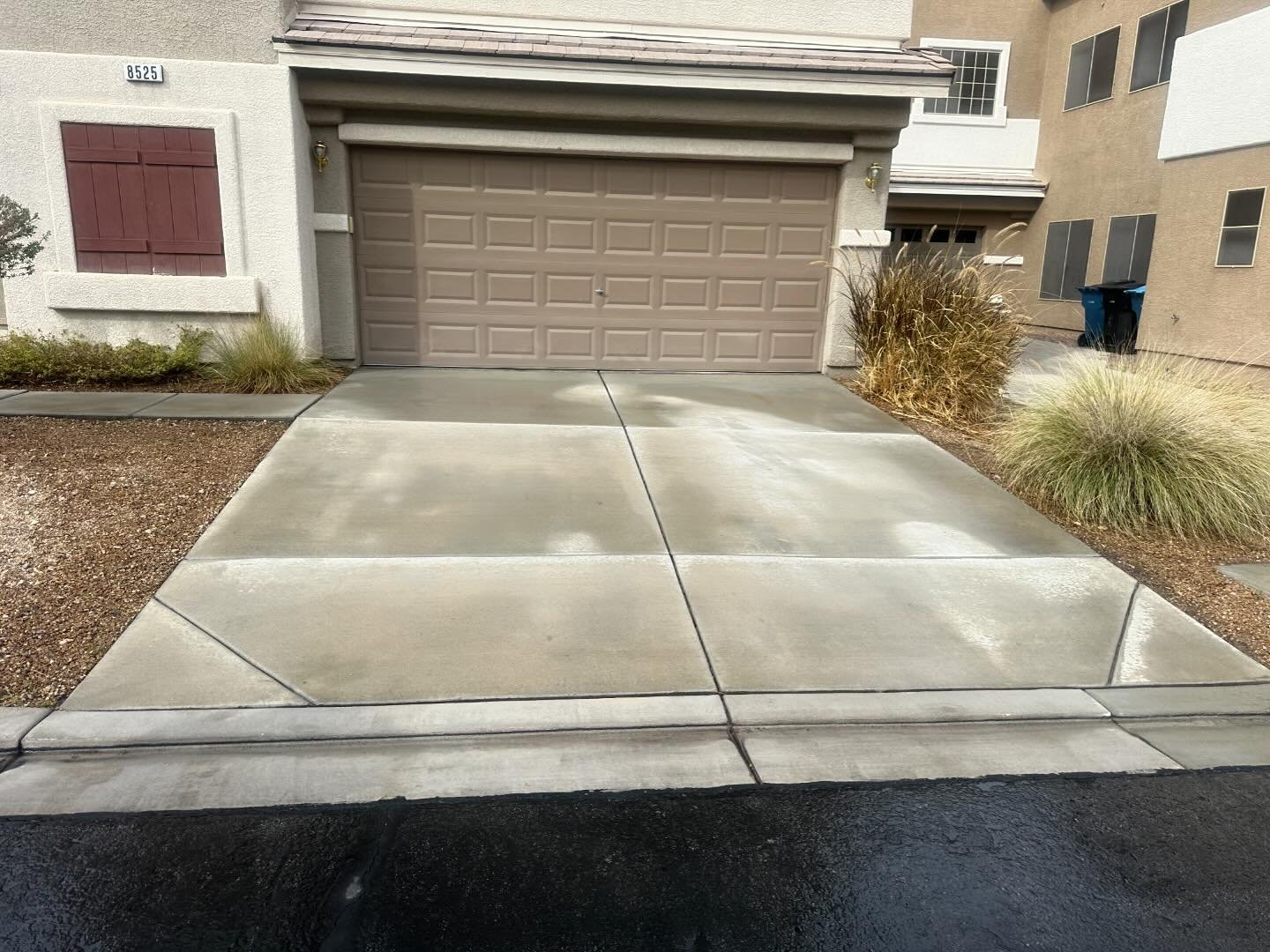 Concrete driveway after restoration