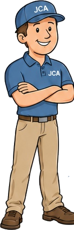 JCA company character wearing a blue JCA uniform